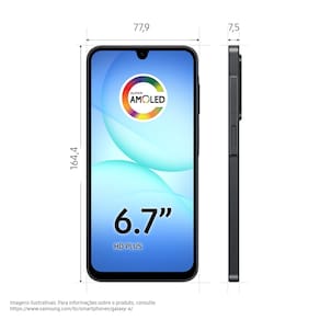 Celular Samsung Galaxy A17 4G Tela 6.7" 128GB Super AMOLED Câmera Tripla 50MP Preto