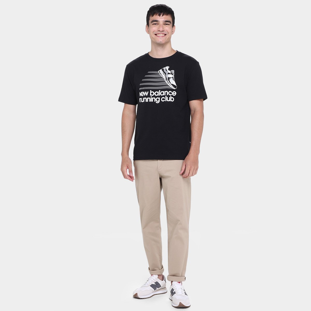 Miniatura Camiseta New Balance Athletics Running Club Masculina Preto - P