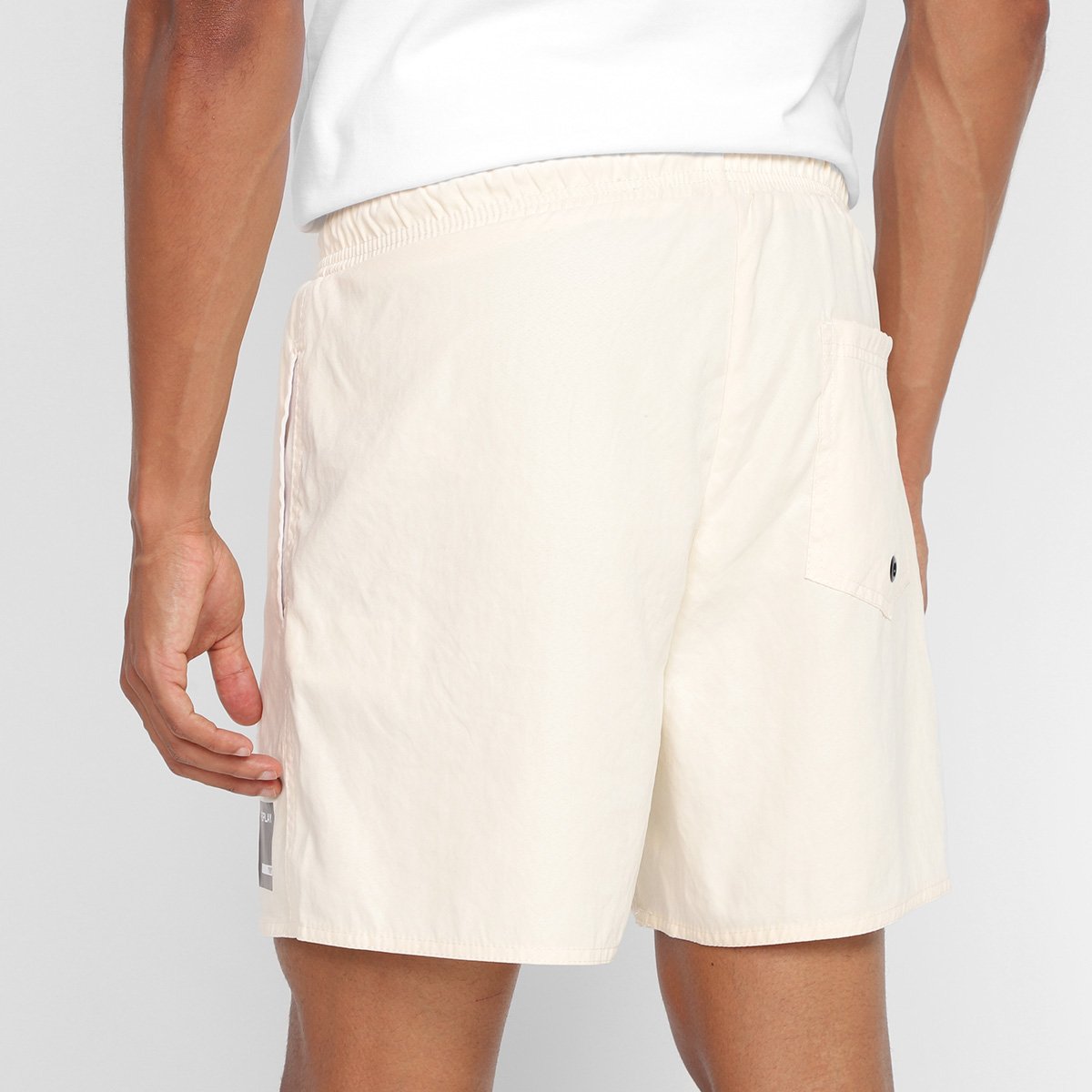 Miniatura Bermuda D'Água Replay Peach Touch Cós Elastico Masculina Bege - EGG