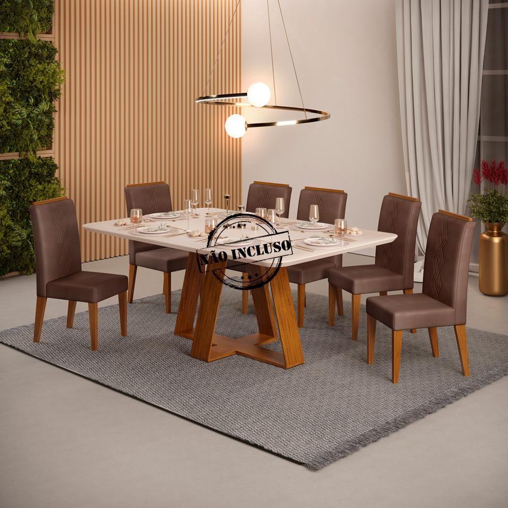 Kit 6 Cadeiras De Jantar 27658 Freijo Veludo Moca Dj Moveis Freijo Veludo Moca