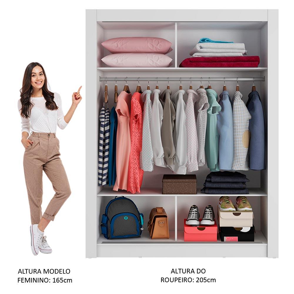 Miniatura Guarda-Roupa Infantil Madesa Enzo 2 Portas de Correr Branco