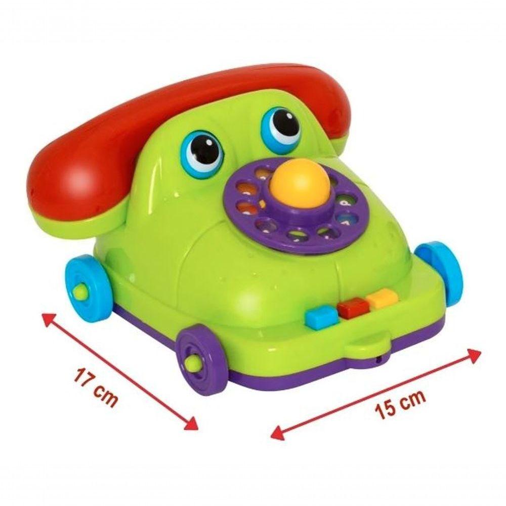 Telefone Infantil Brinquedo Educativo Para Bebe Com Cofrinho Cor:branco