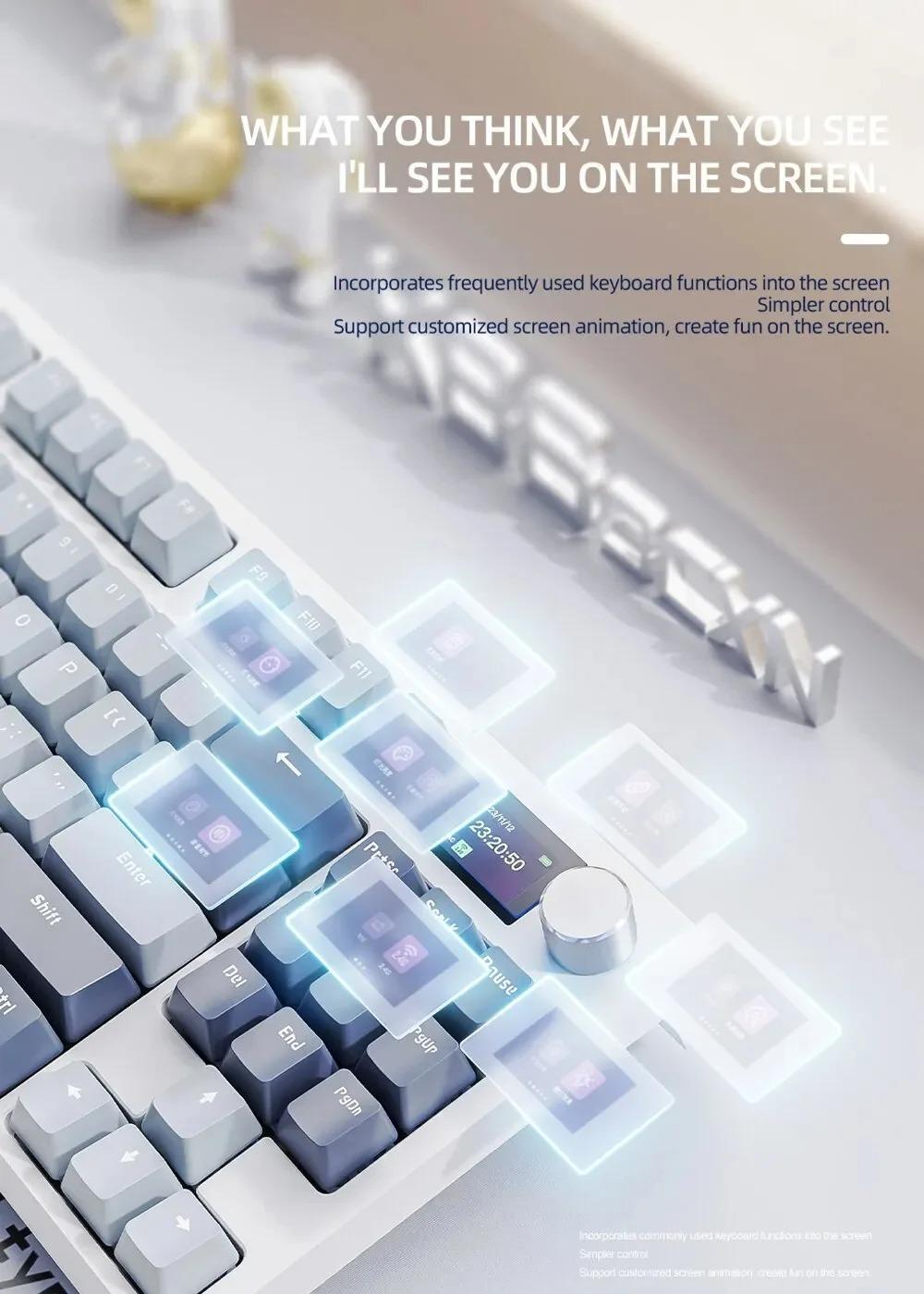 Miniatura Teclado Mecânico Attack Shark K86 Rgb Azul, Bluetooth, Usb