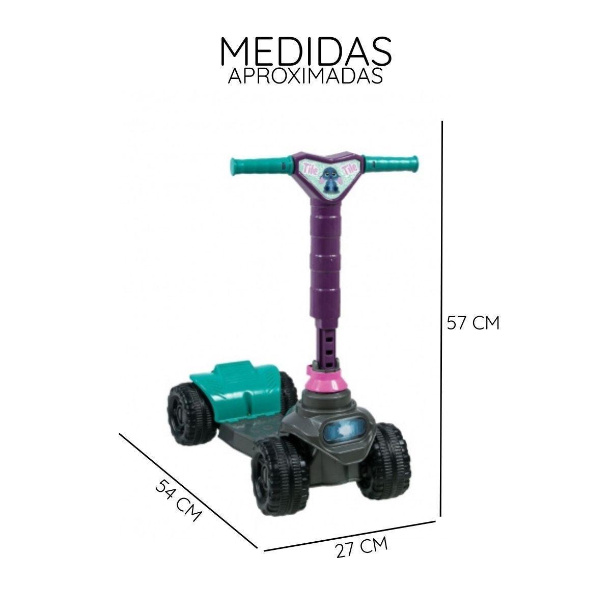 Patinete Infantil Stik Tile Roxo 4 Rodas Kendy Brinquedos