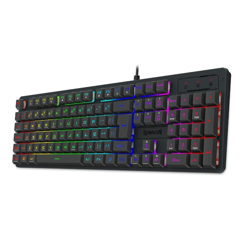 Miniatura Teclado Membrana Gamer Redragon Netherbane Rgb K521 Preto