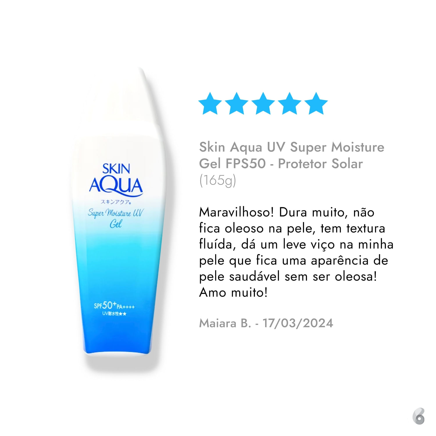Miniatura Skin Aqua UV Super Moisture Gel FPS50 - Protetor Solar 165g