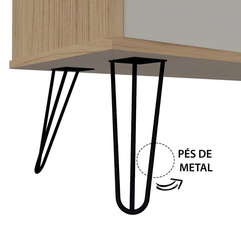 Rack Para Tv Até 65 4 Portas 2 Prateleiras E Nichos Liberty Carvalho off White