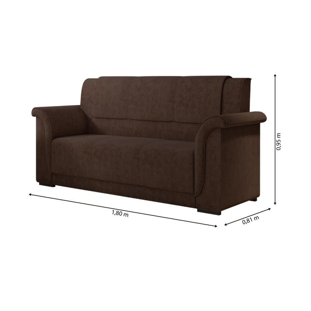 Sofá 2 E 3 Lugares Itália Marrom Suede Marrom