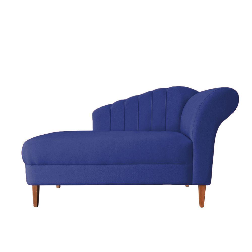 Miniatura Recamier Divã Olivia 1,60cm Suede Azul Marinho - Lares Decor