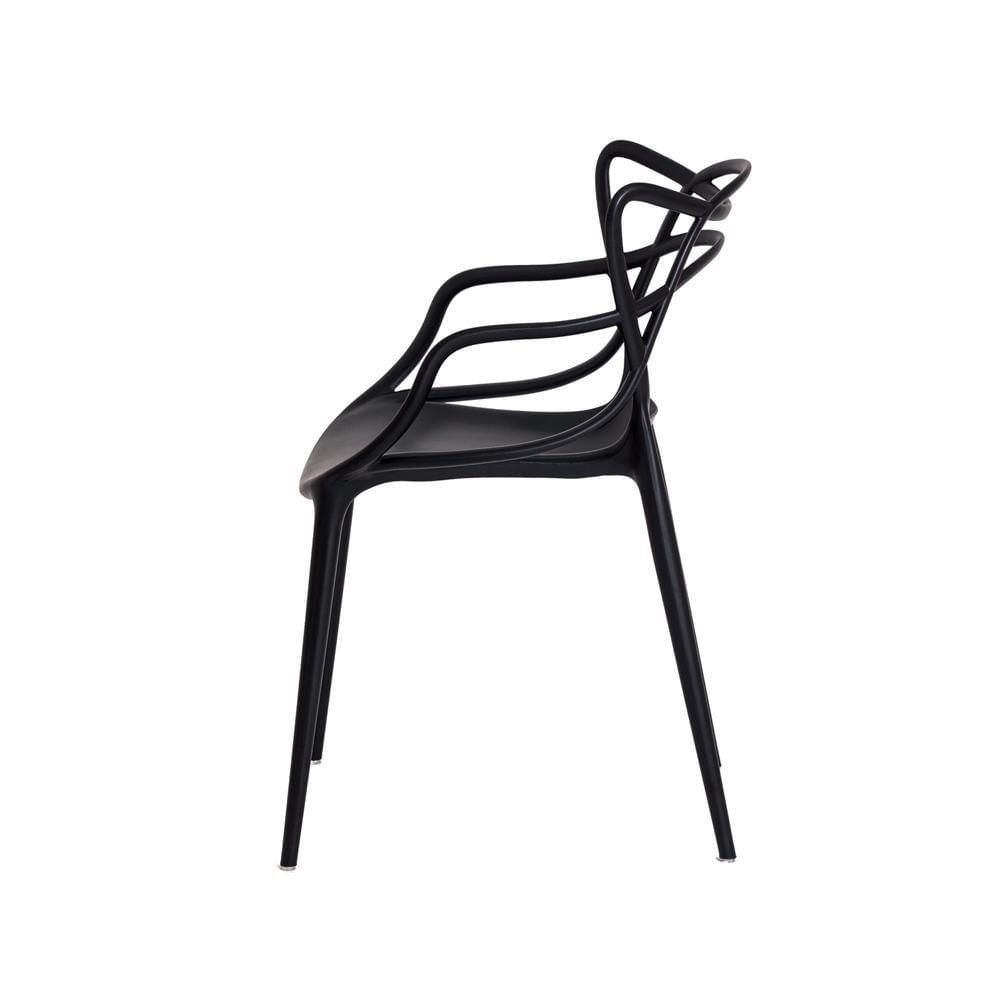 Kit 4 Cadeiras Para Sala De Jantar Allegra Empilháveis Pretas Preto