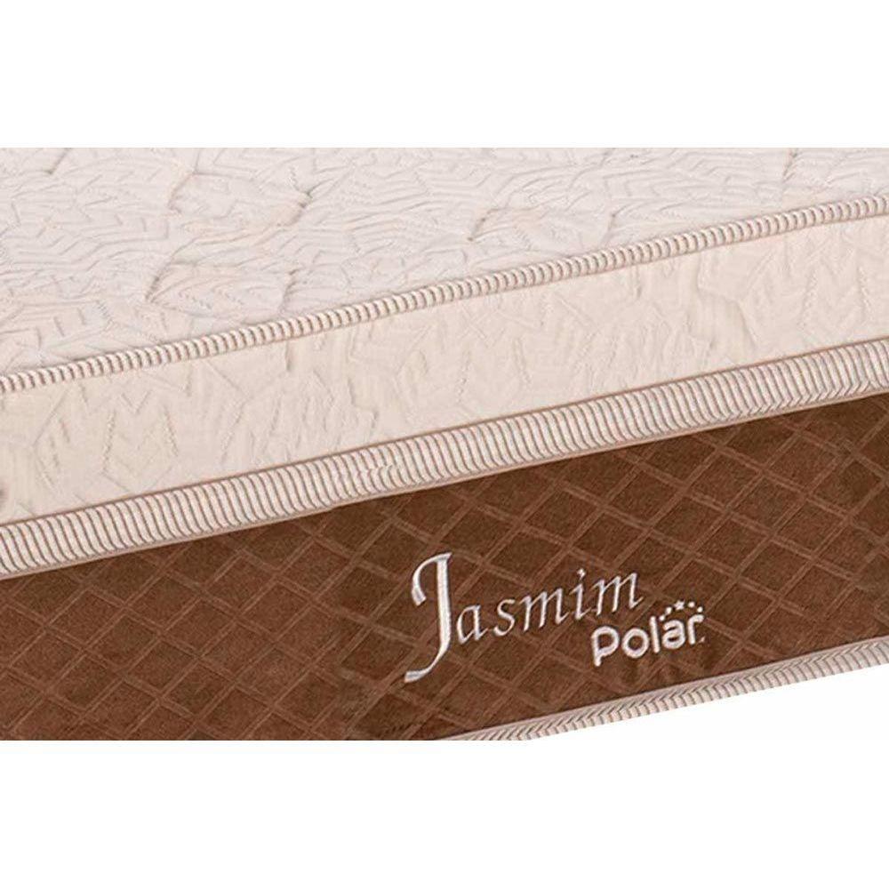 Miniatura Cama Box Baú Queen: Colchão Molas Polar Masterpocket Ensacadas Jasmim + Base Brown(158X198)
