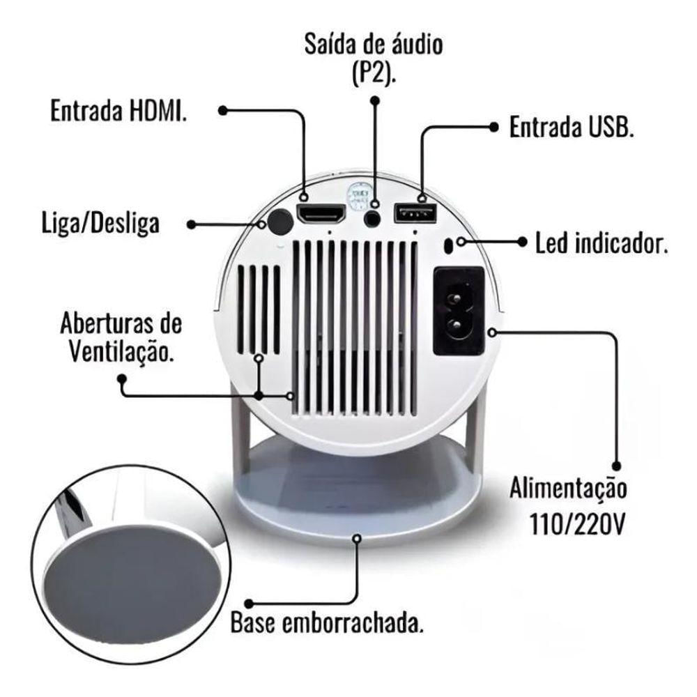 Smart Projetor Hy300 Mini Projetor Suporta 4k Portátil