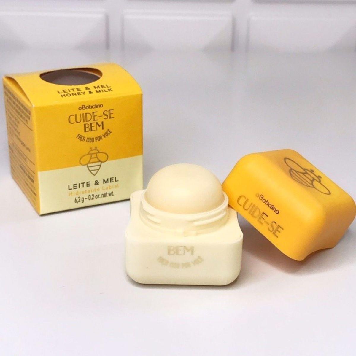 Miniatura Hidratante Labial Cuide-Se Bem Leite E Mel O Boticário 6,2G