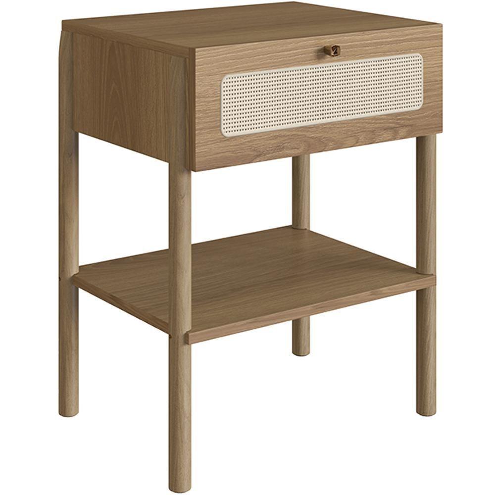 Miniatura Mesa De Cabeceira 01 Gaveta Com Telinha Pés Madeira Moss A03 Hanover Roble