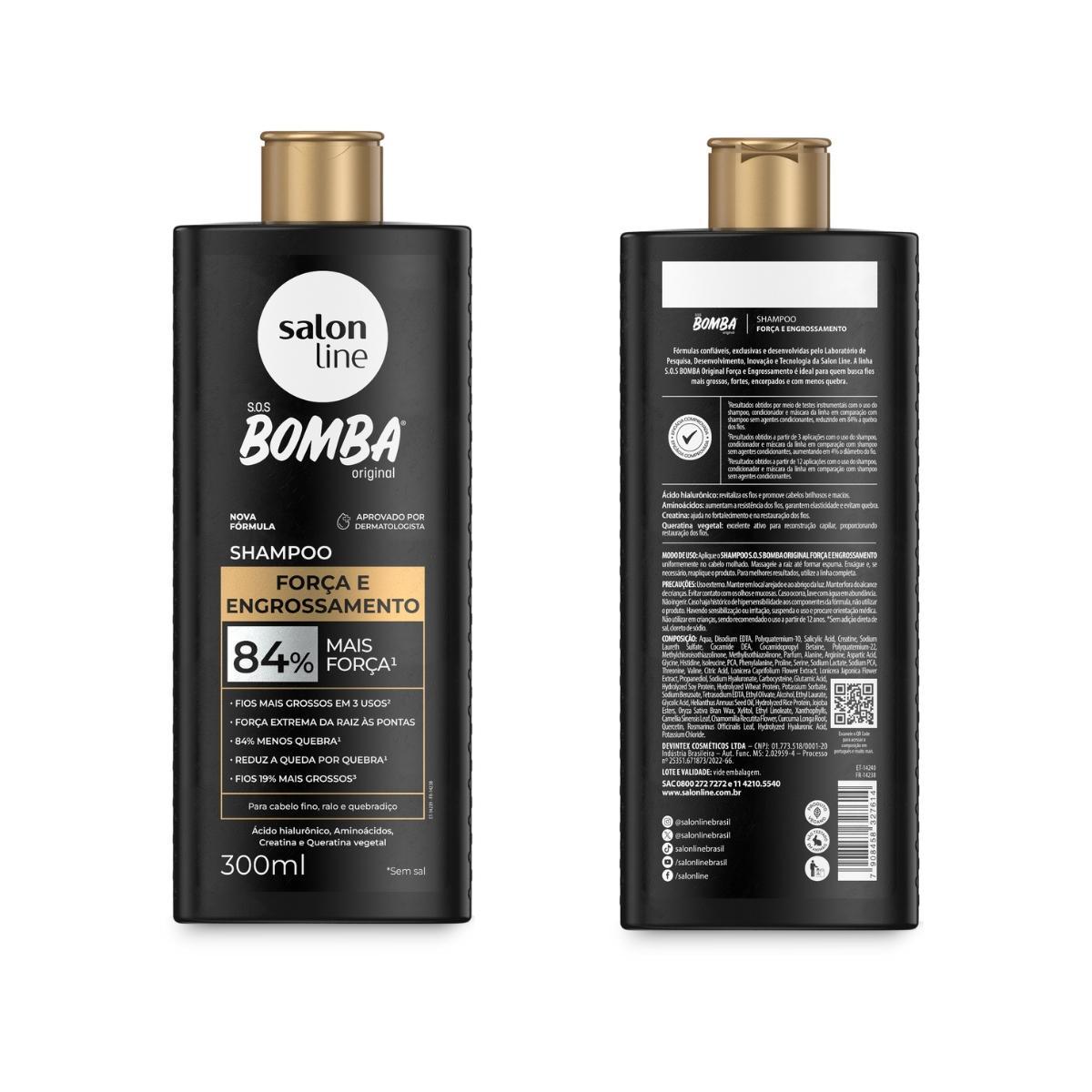 Miniatura Shampoo + Condicionador Sos Bomba Engrossamento Salon Line