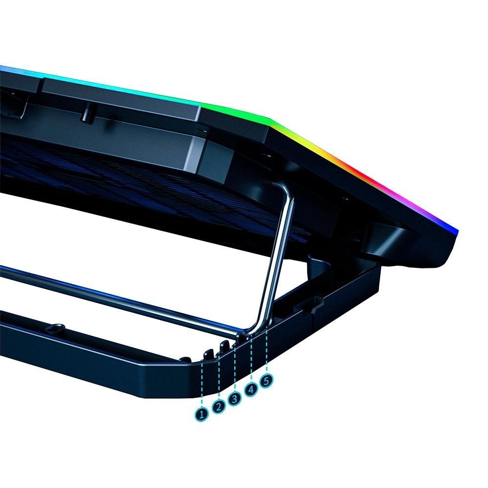 Miniatura Base com Cooler para Notebook Rise Mode, 17", Galaxy Black X3, RGB, USB - RM-CN-03-RGB