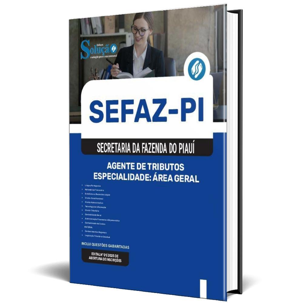 Miniatura Apostila Sefaz Pi 2025 Agente Tributos Especialidade: Área