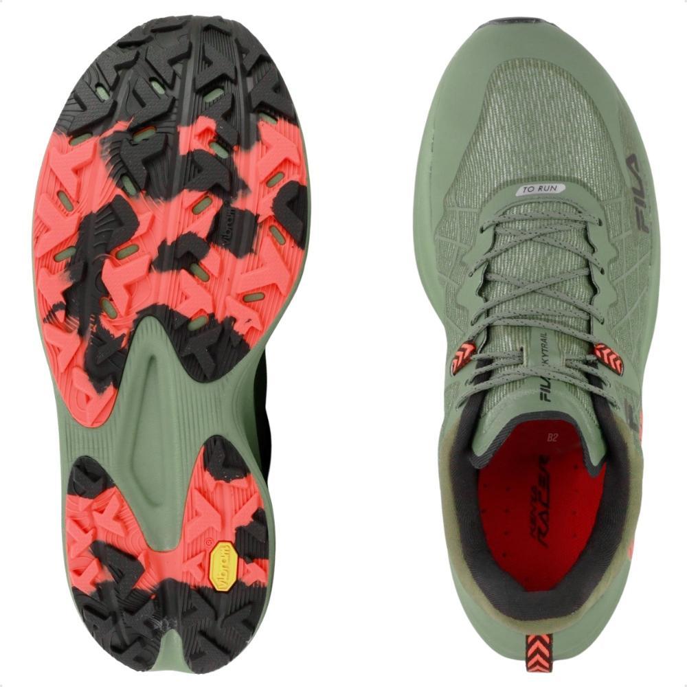 Miniatura Tênis Fila Racer Skytrail Masculino Verde / Coral - 38