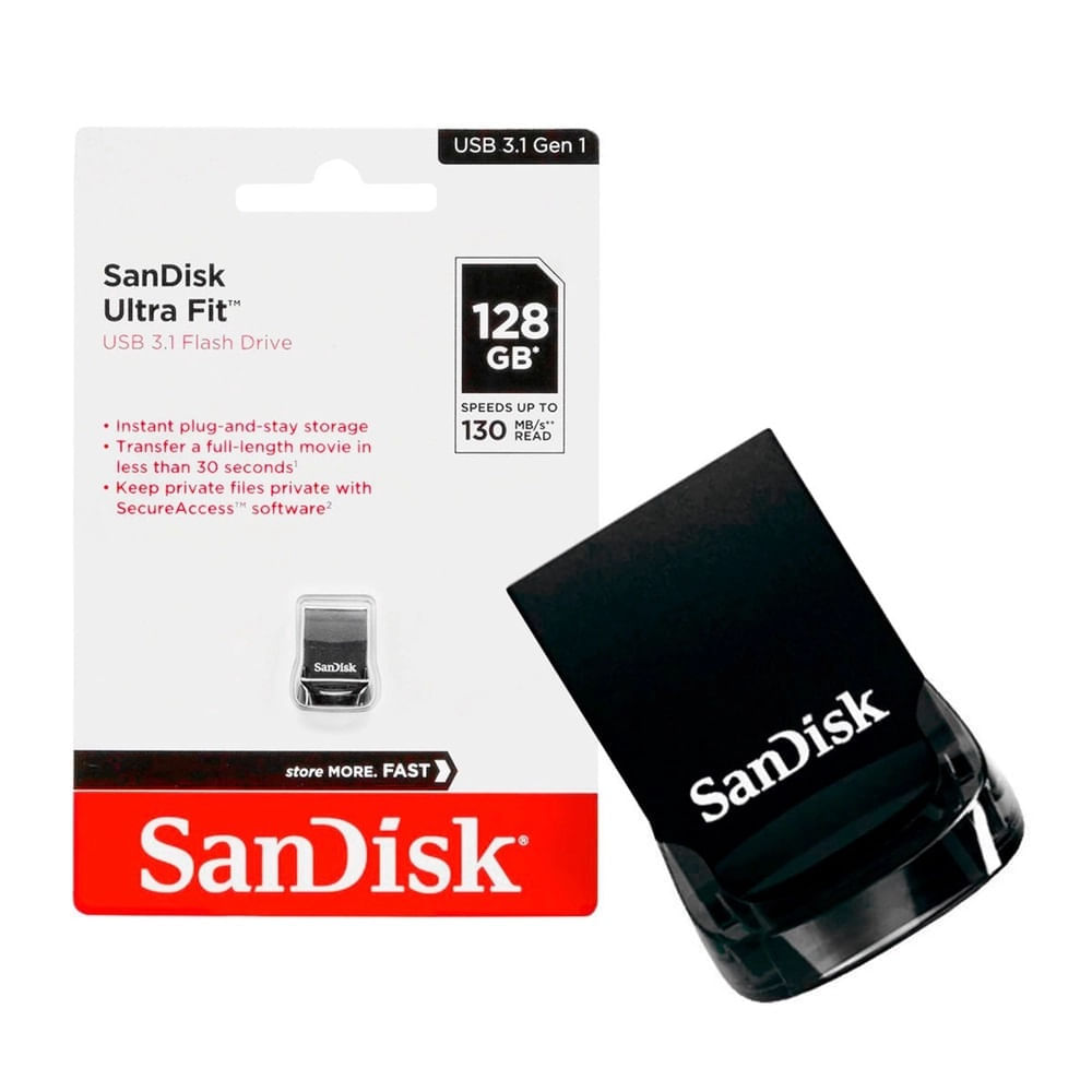 Miniatura Pen Drive Sandisk Ultra Fit Z430 3.1 Flash Drive 128GB