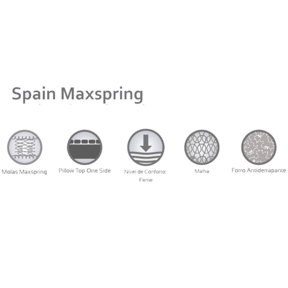 Cama Box King: Colchão Molas Herval Maxspring Spain + Base Crc Courano White(193X203)