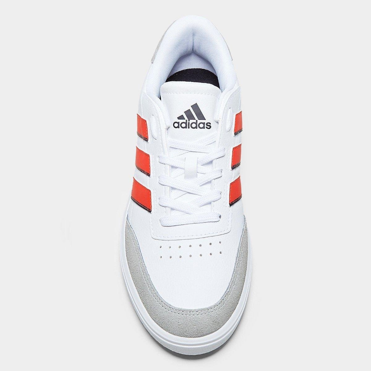 Miniatura Tênis Adidas Courtblock Branco+Vermelho - 38