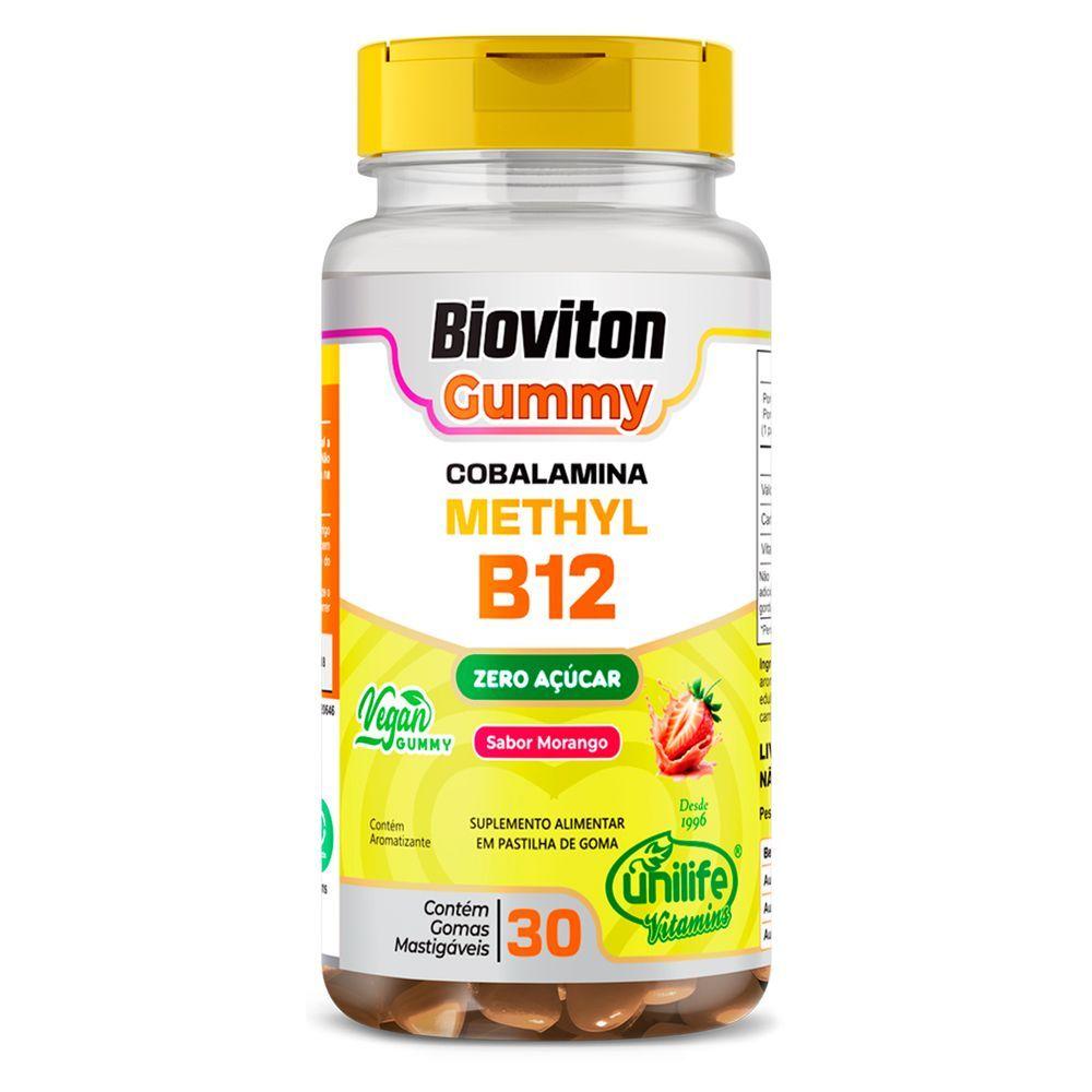 Miniatura Kit 3 Gummy Vitamina B12 Methyl Unilife 30 Gomas Morango