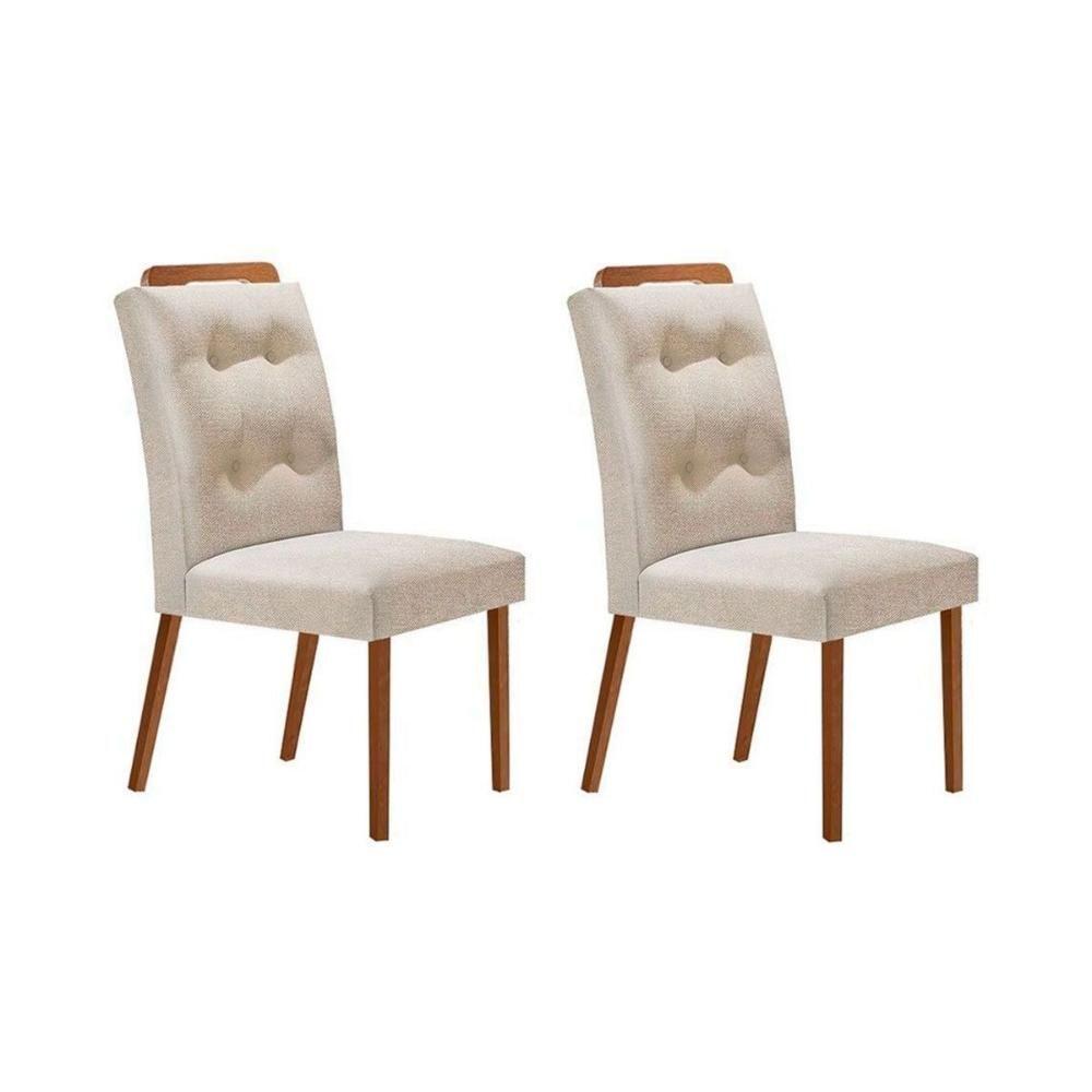 Miniatura Kit 2 Cadeiras Sala Jantar Imperatriz Madeira 2 Un Capuccino-linho Bege - Rufato