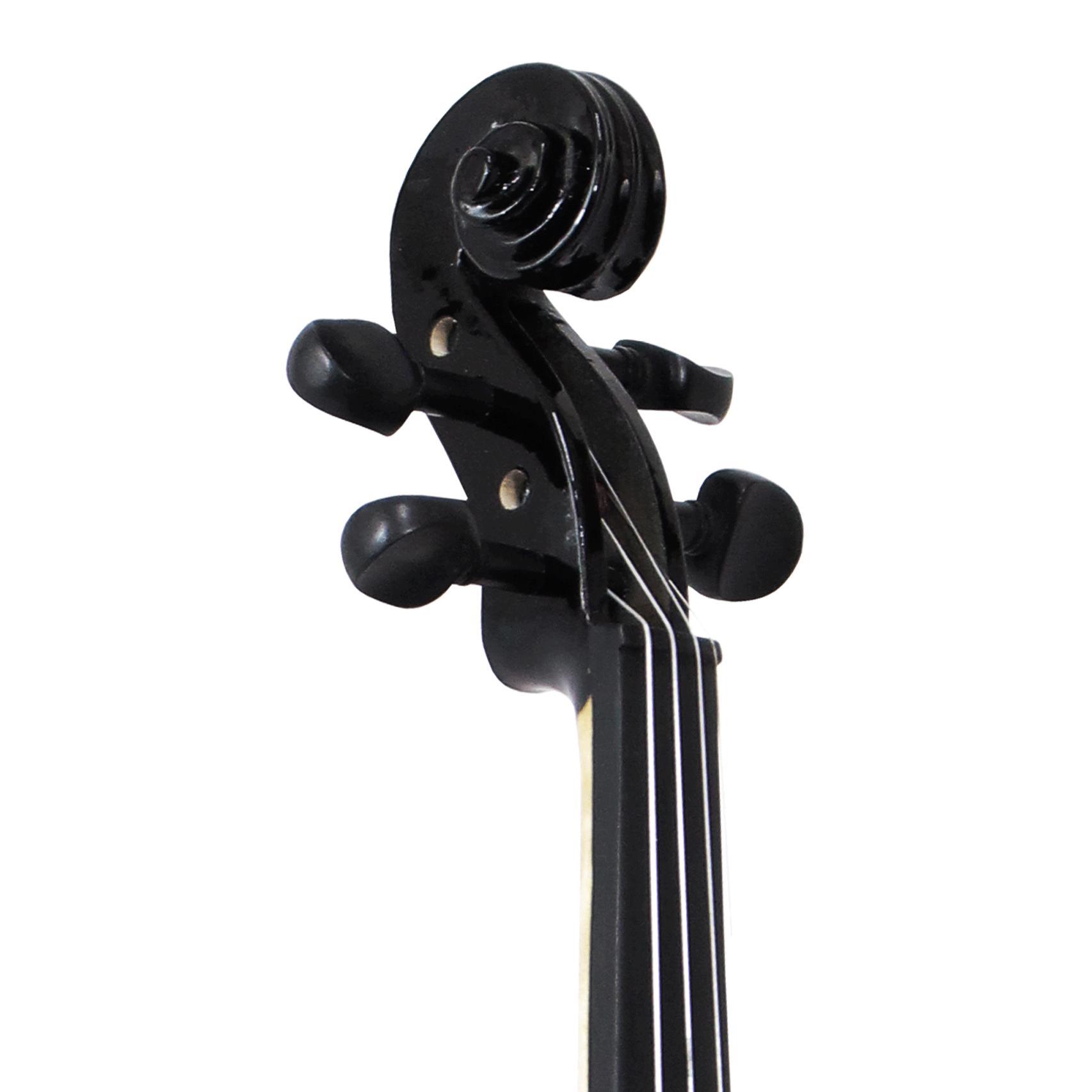 Miniatura Violino Iniciante Preto 4/4 Completo Madeira Laminada