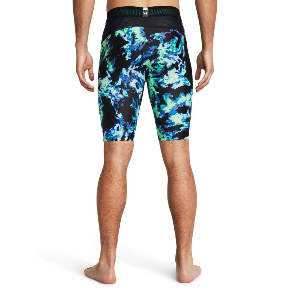 Miniatura Shorts de Compressão Masculina Under Armour HeatGear Iso-Chill Printed M Verde