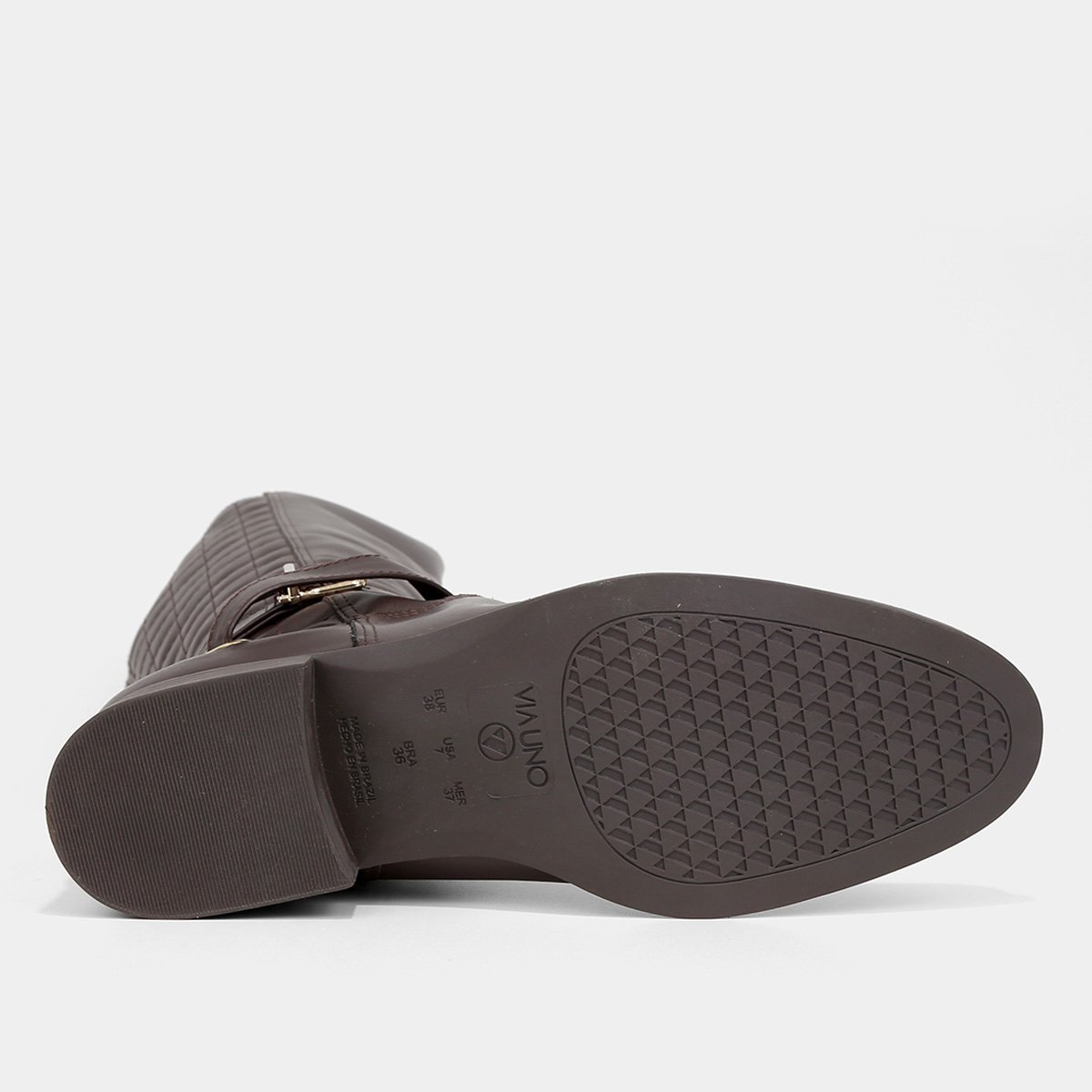 Bota Montaria Cano Longo Via Uno Texturizada Feminina Marrom - 34