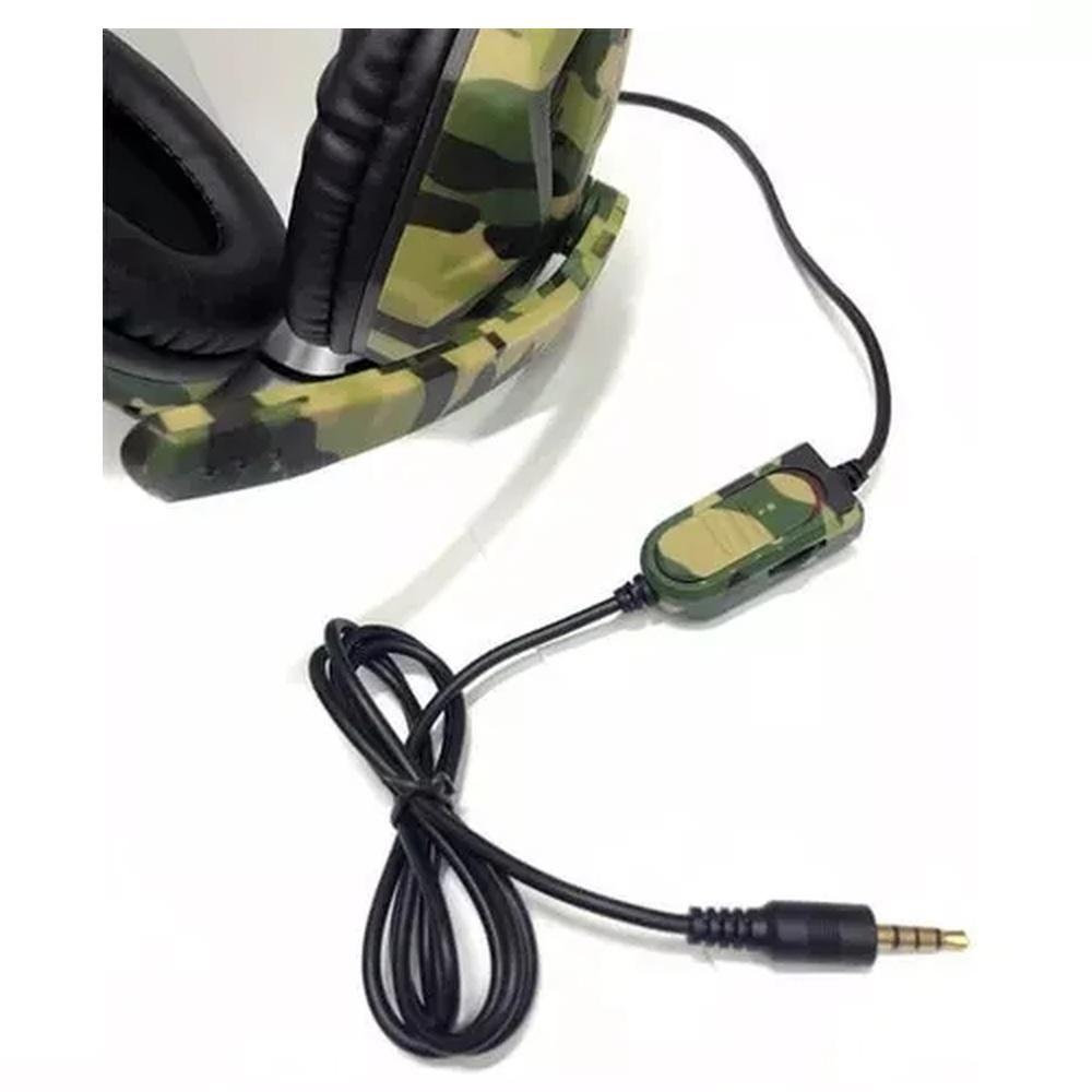 Miniatura Fone De Ouvido Headphone Gamer Camuflado