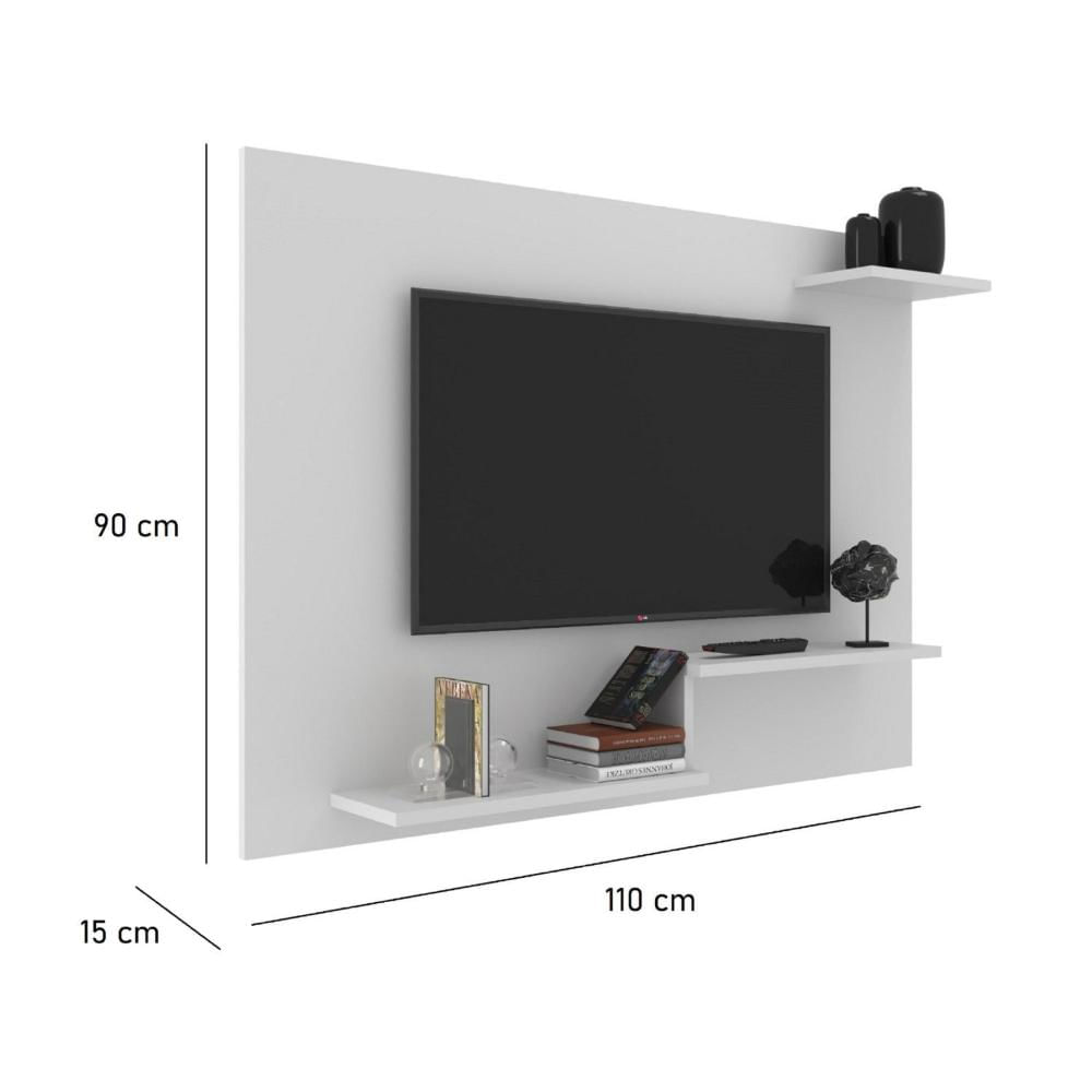 Miniatura Painel para TV até 42 Polegadas com Prateleira Denver J Carvalho Branco