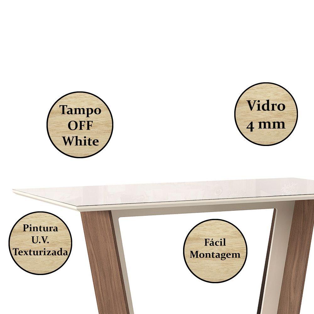 Miniatura Conjunto Mesa Sala De Jantar 6 Cadeiras 1,56M Canadá Amêndoa
