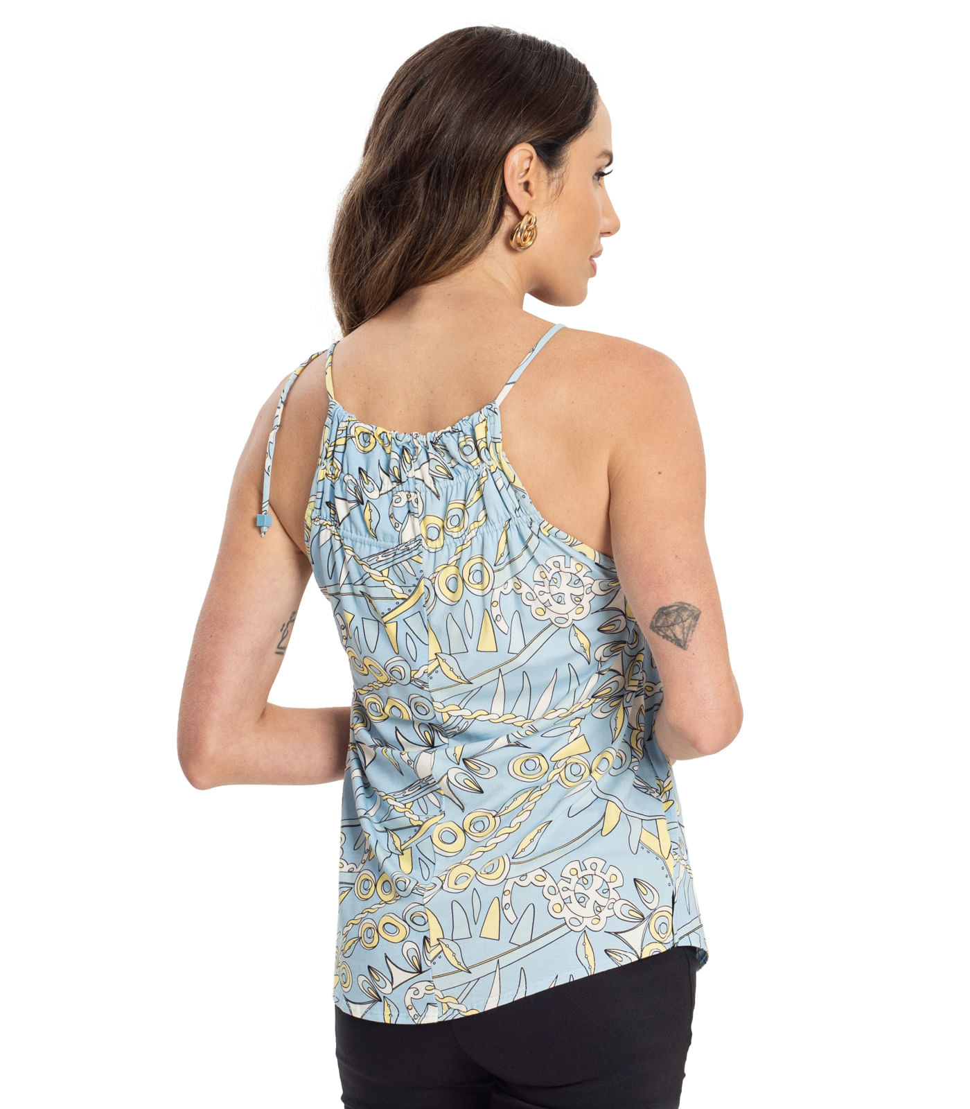 Miniatura Blusa De Alça Feminina Viscotorcion Endless Azul G