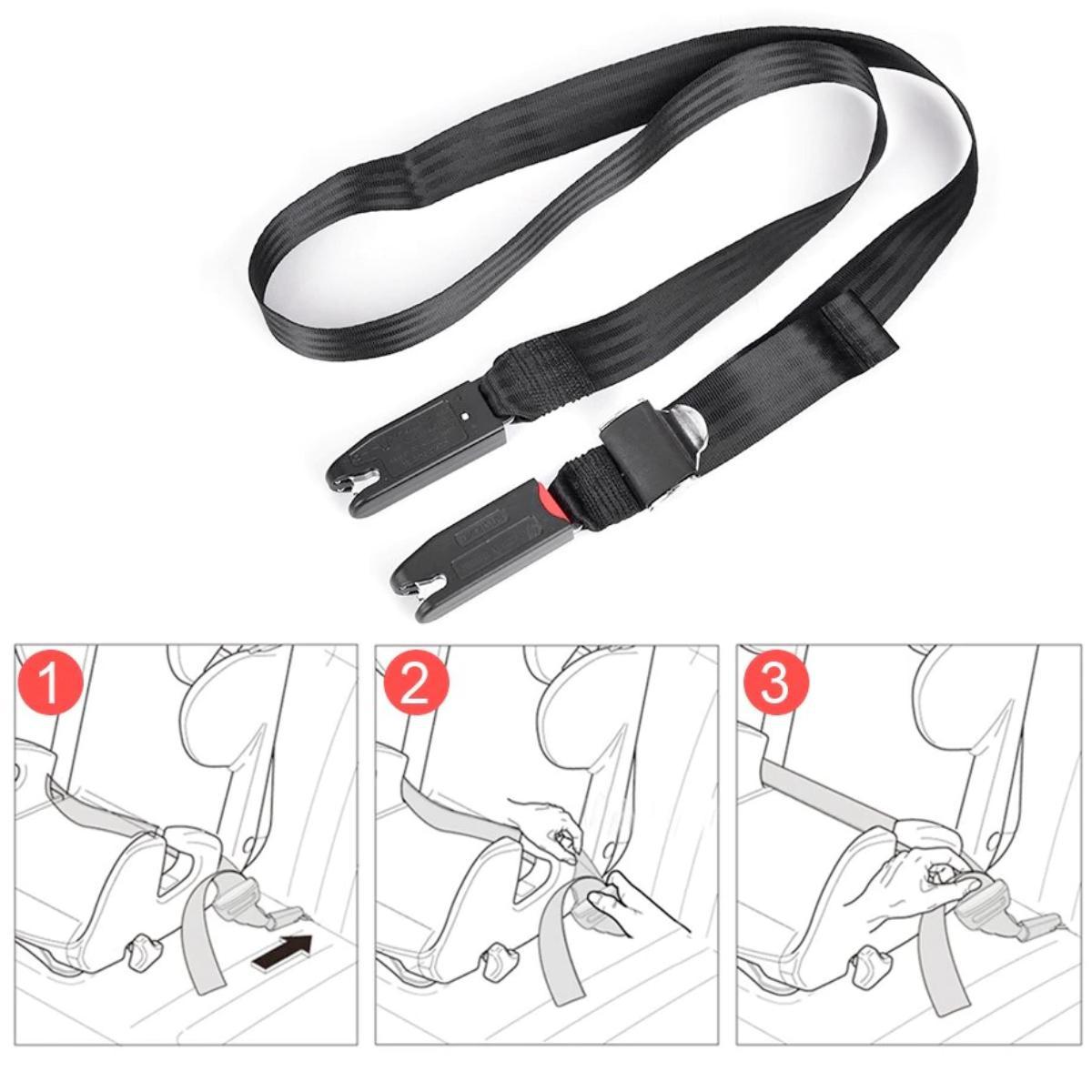Miniatura Adaptador Cinto Isofix Universal Cadeirinha Carro Regulável 1,6 - Preto - Cinto de segurança para pet - Para carro - 2
