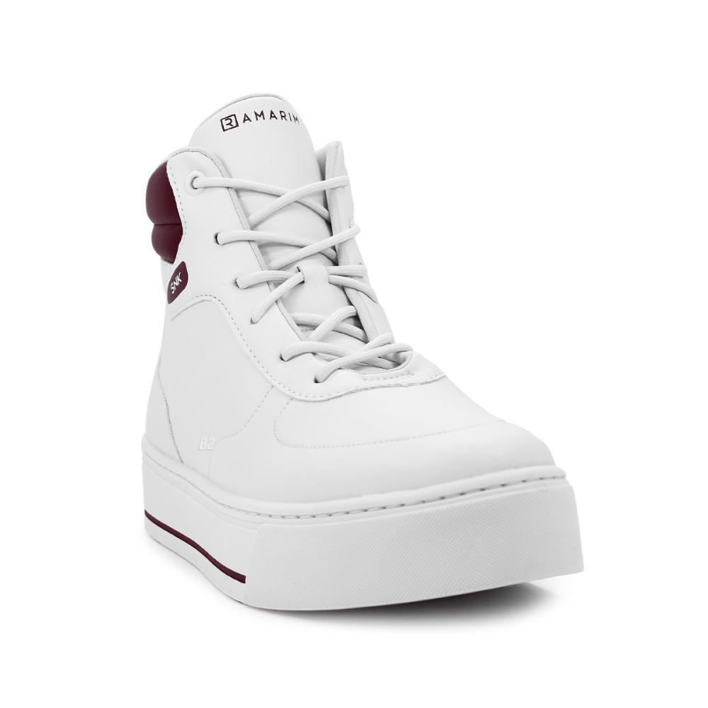 Miniatura Tênis Ramarim Cano Alto Branco / Vinho - 34