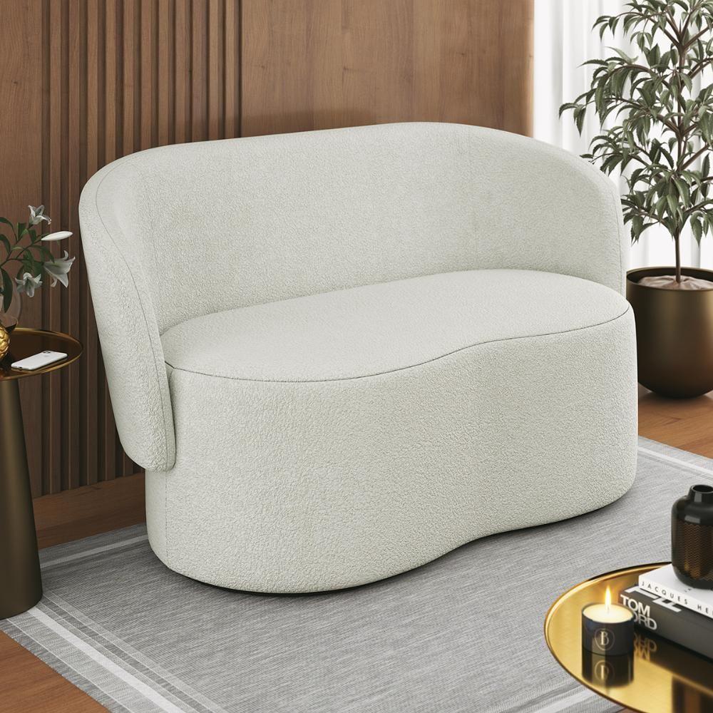 Miniatura Sofá Orgânico 2 Lugares Bouclê Sala De Estar Balaqui Decor Cor:boucle Bege Boucle Bege