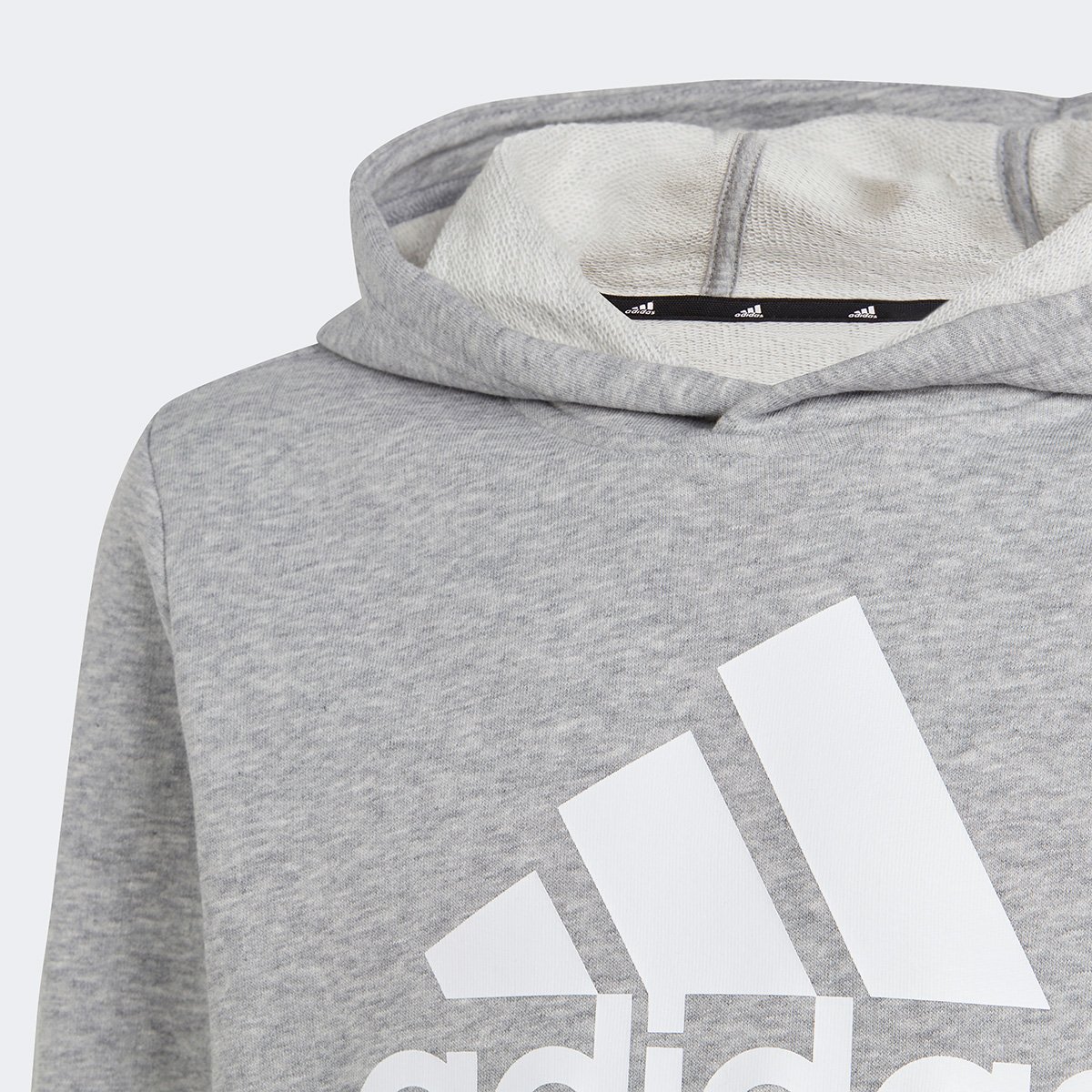 Miniatura Blusa Moletom Juvenil Adidas Big Logo com Capuz Cinza Claro - 11/12A