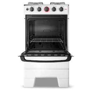 Miniatura Fogão de Piso a Gás Esmaltec 4 Bocas Ideal Super Mesa Inox e Forno Limpa Fácil 50L - Branco