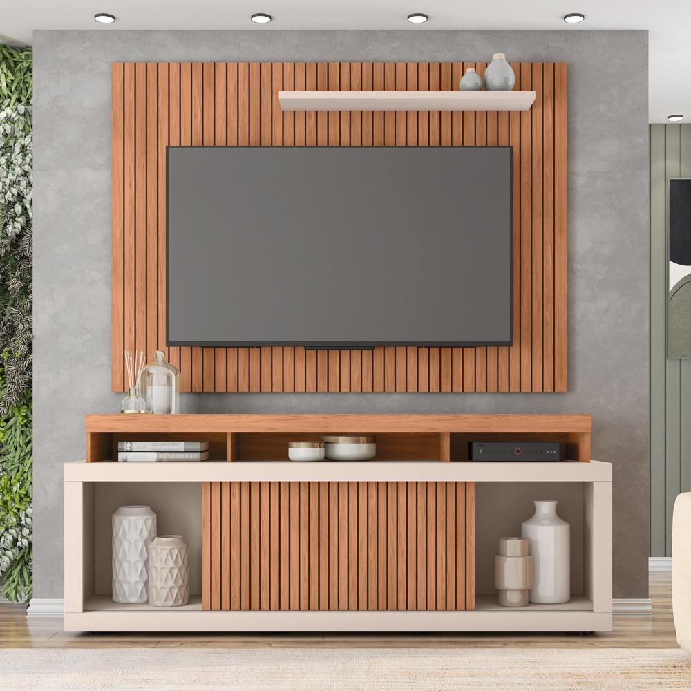 Miniatura Rack com Painel para Tv até 70 Polegadas Valença Freijó/Off White