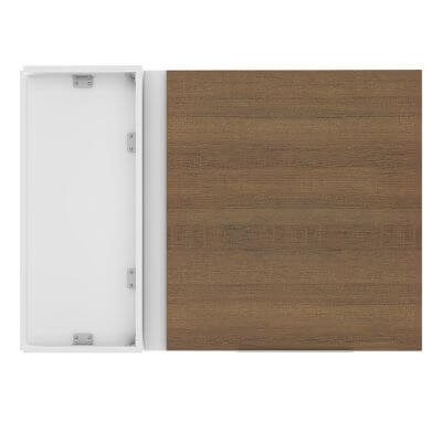 Armário Aéreo de Canto Madesa Stella 1 Porta Branco/Rustic Cor:Branco/Rustic