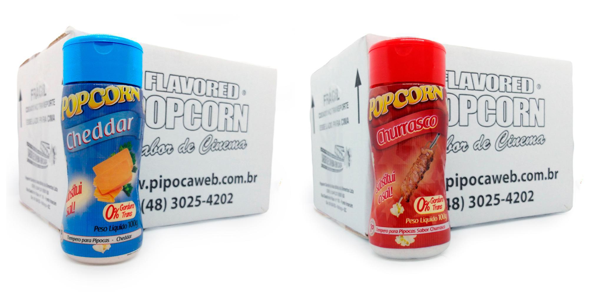 Miniatura Temperos Para Pipoca Cx 24 Un - Cheddar E Churrasco