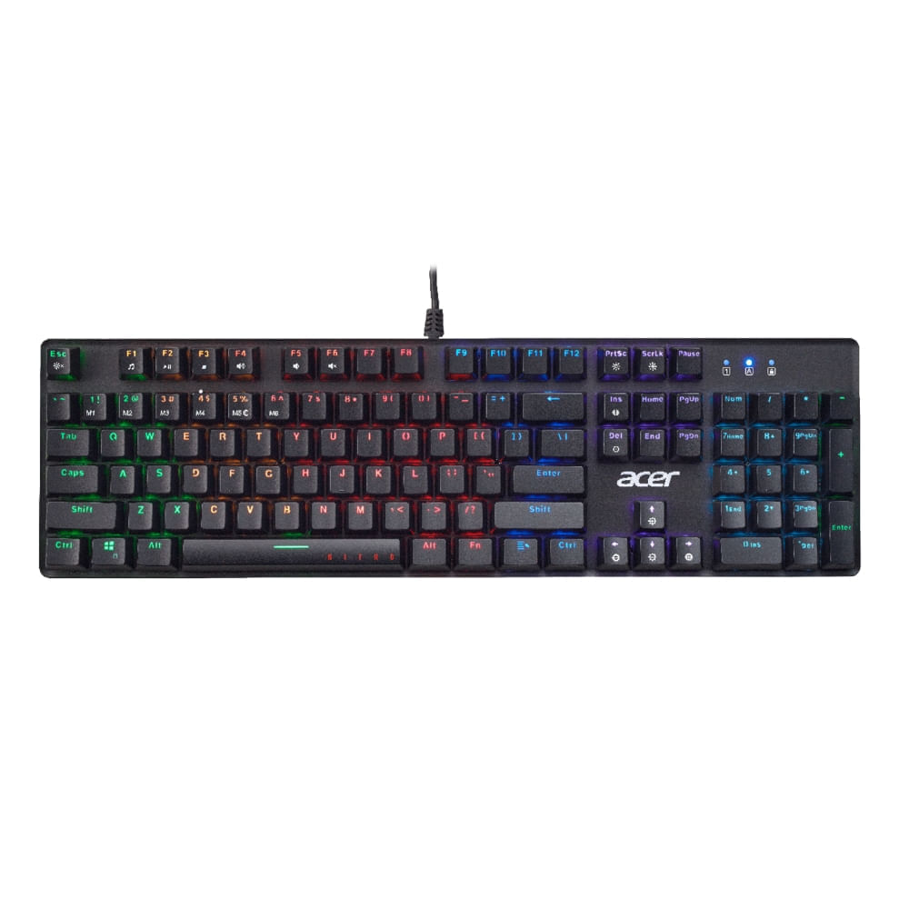 Miniatura Teclado Gamer Acer Nitro TKL NKW202 LED retroiluminado RGB customizável USB ABNT 2