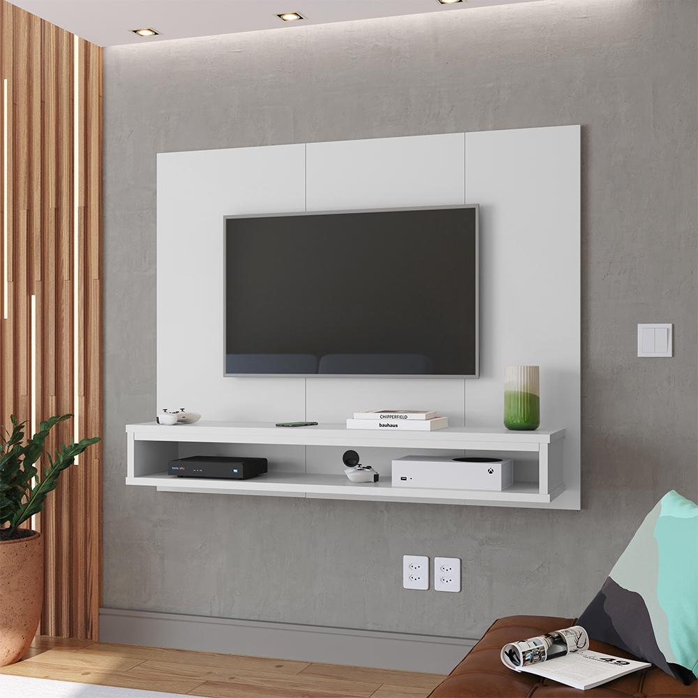 Miniatura Painel Sala Quarto Com Nicho Tv’s Até 48 Polegadas Cissa - Branco - Lojas RPM