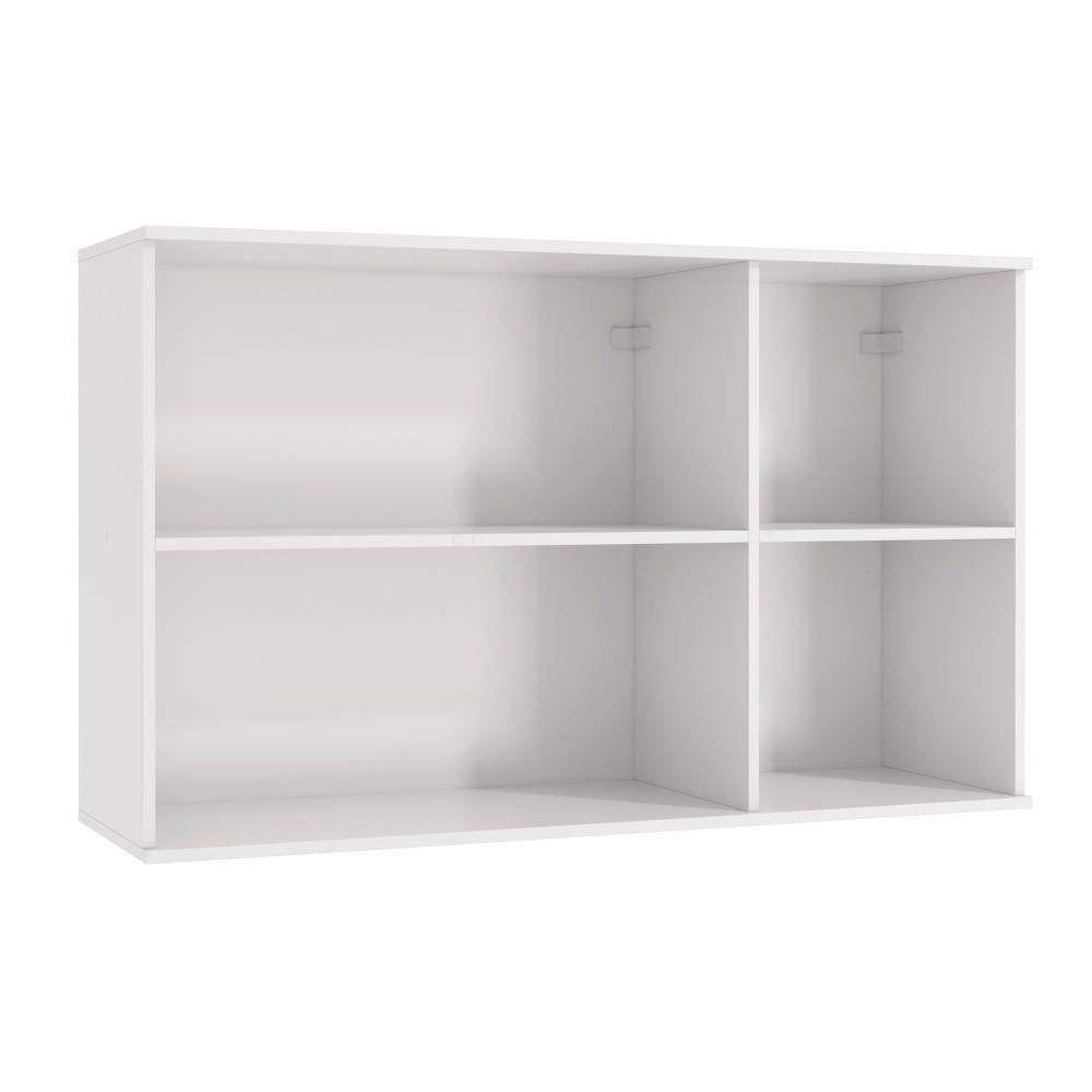 Miniatura Armário Aéreo Celeste Kappesberg 100% Mdf 3 Portas Com Vidro Branco/nogueira 120cm