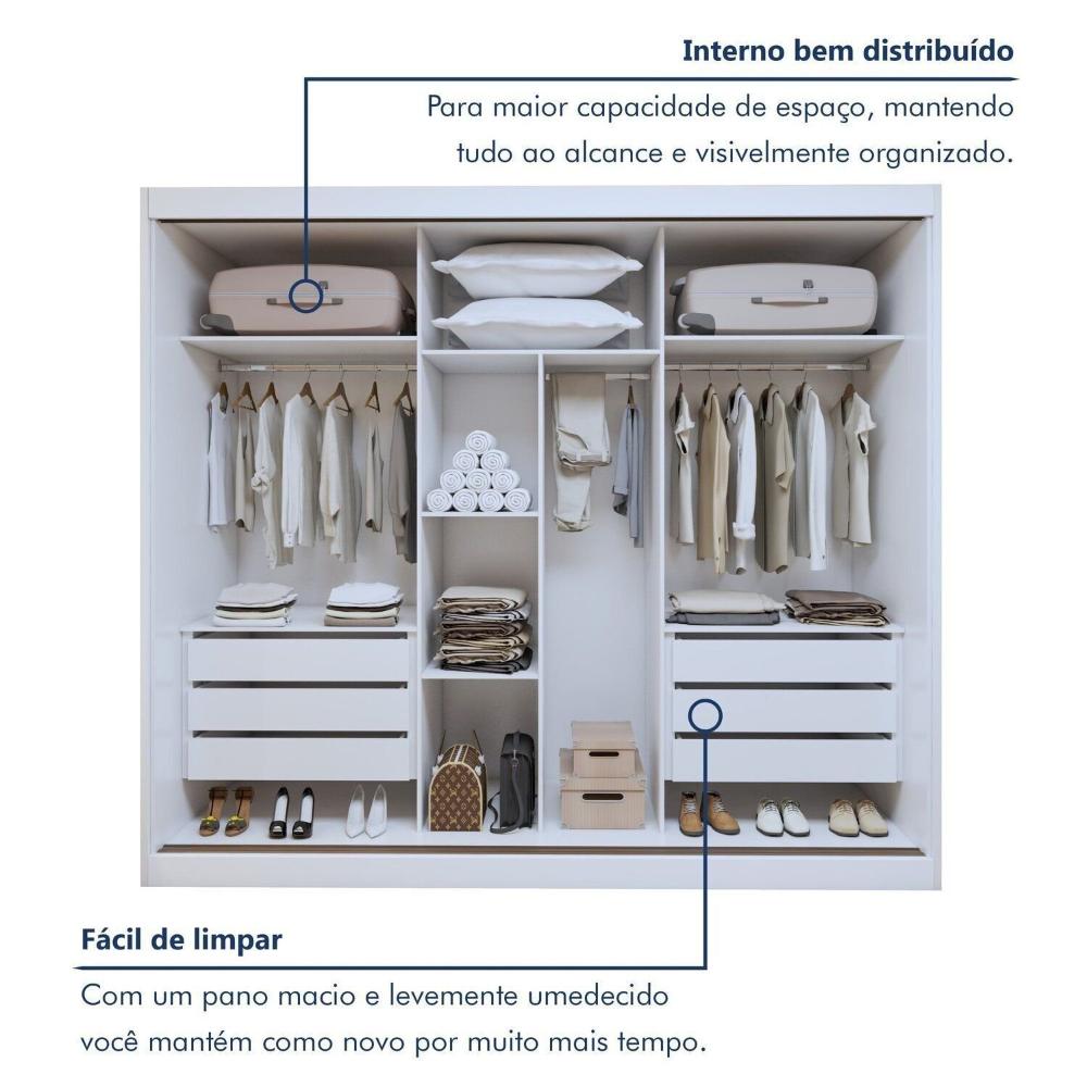 Miniatura Guarda-roupas 3 Portas de Correr 100% Mdf Monte Rei Branco