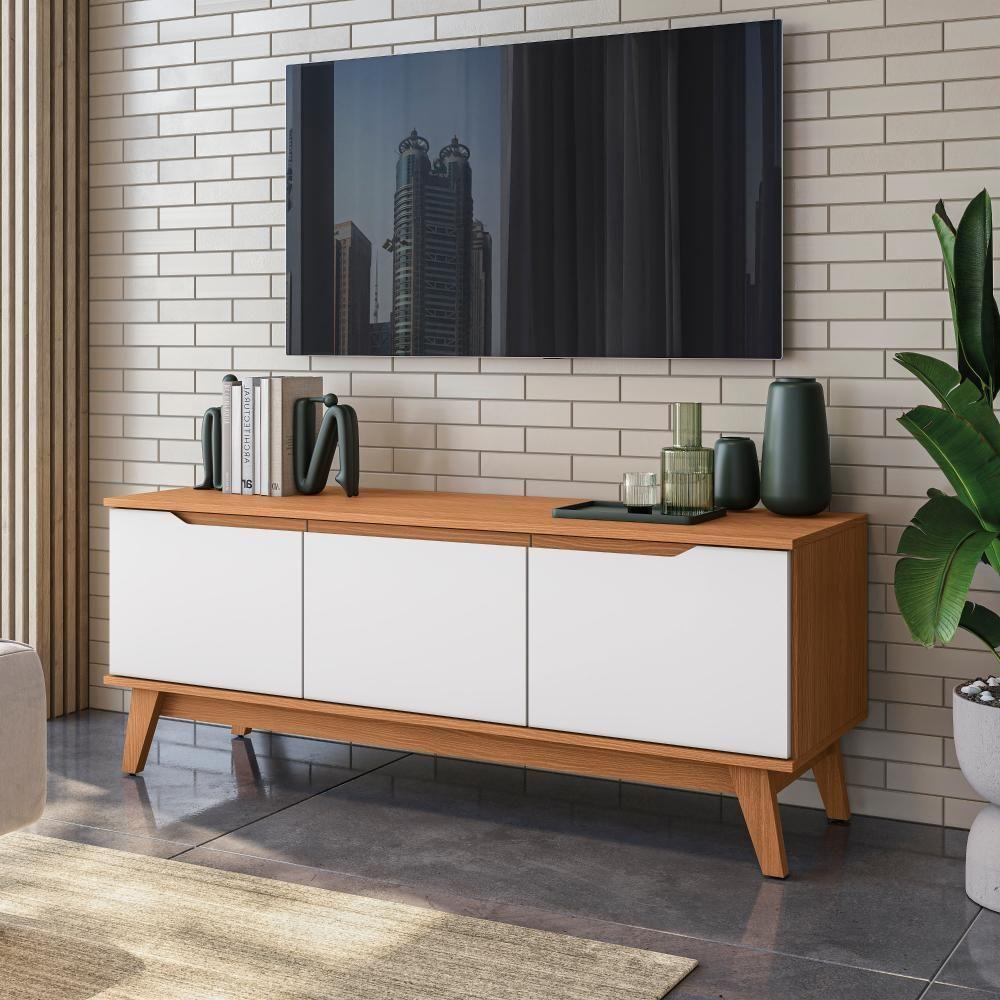 Miniatura Rack Kappesberg 3 Portas Canela/branco 136cm