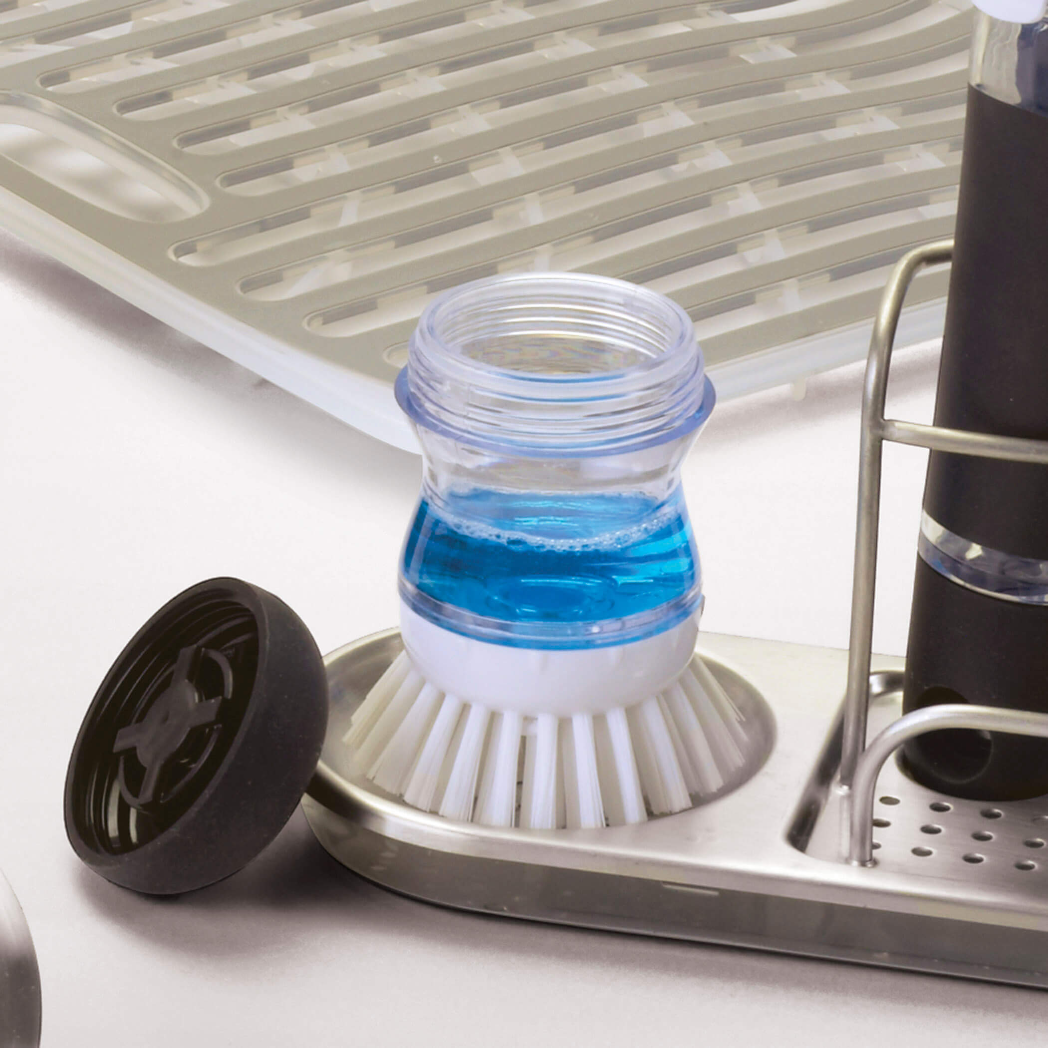 Escova Redonda para Limpeza 6cm com Dispenser OXO