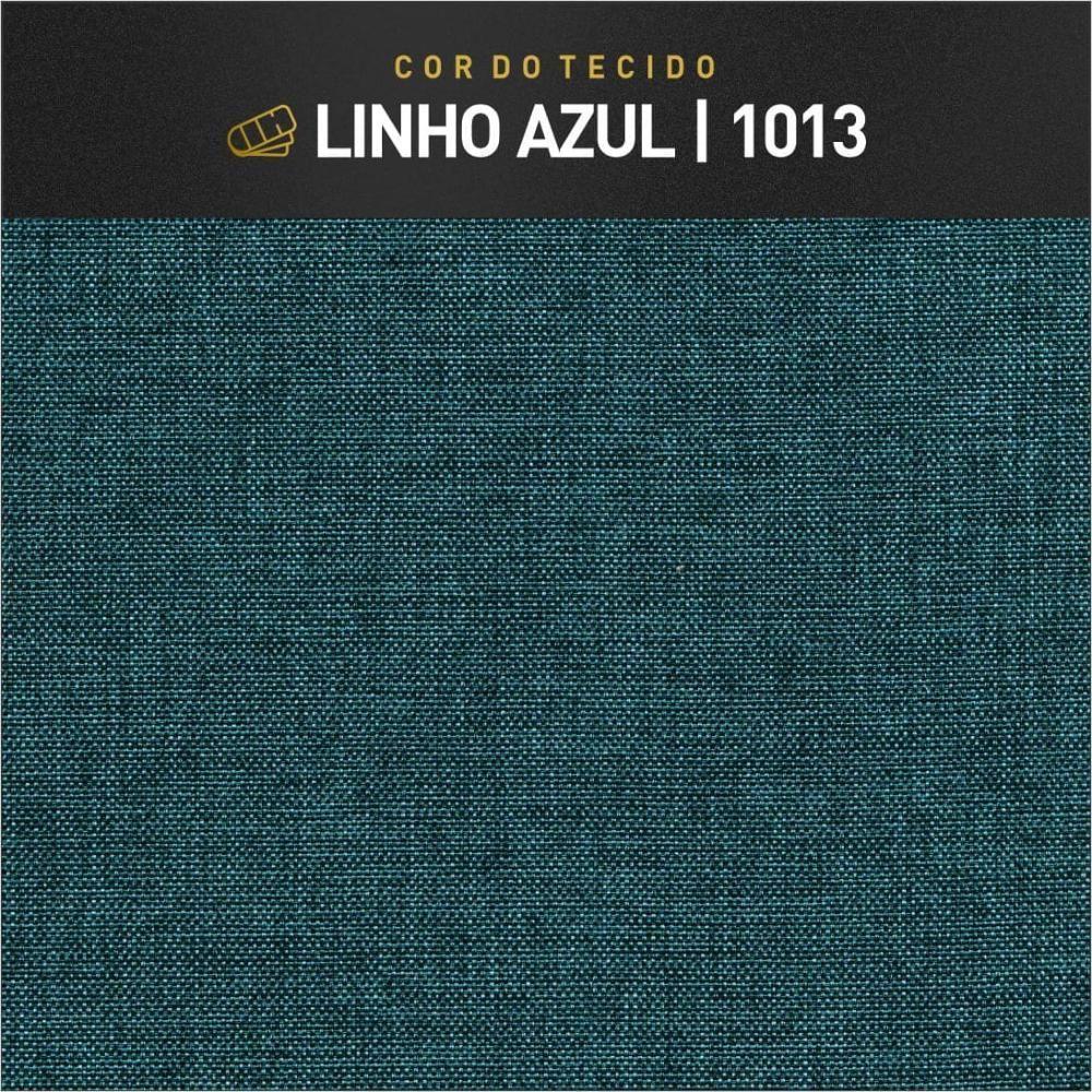 Miniatura Poltrona Apolo Luxo Base Preta Castellar Móbile Linho Azul Linho Azul