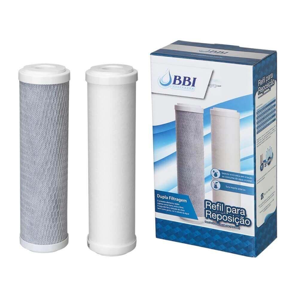 Purificador De água Bbi Double 230 Filtro Agua Multi 1500 + Reposição Refil Extra Cor Branco